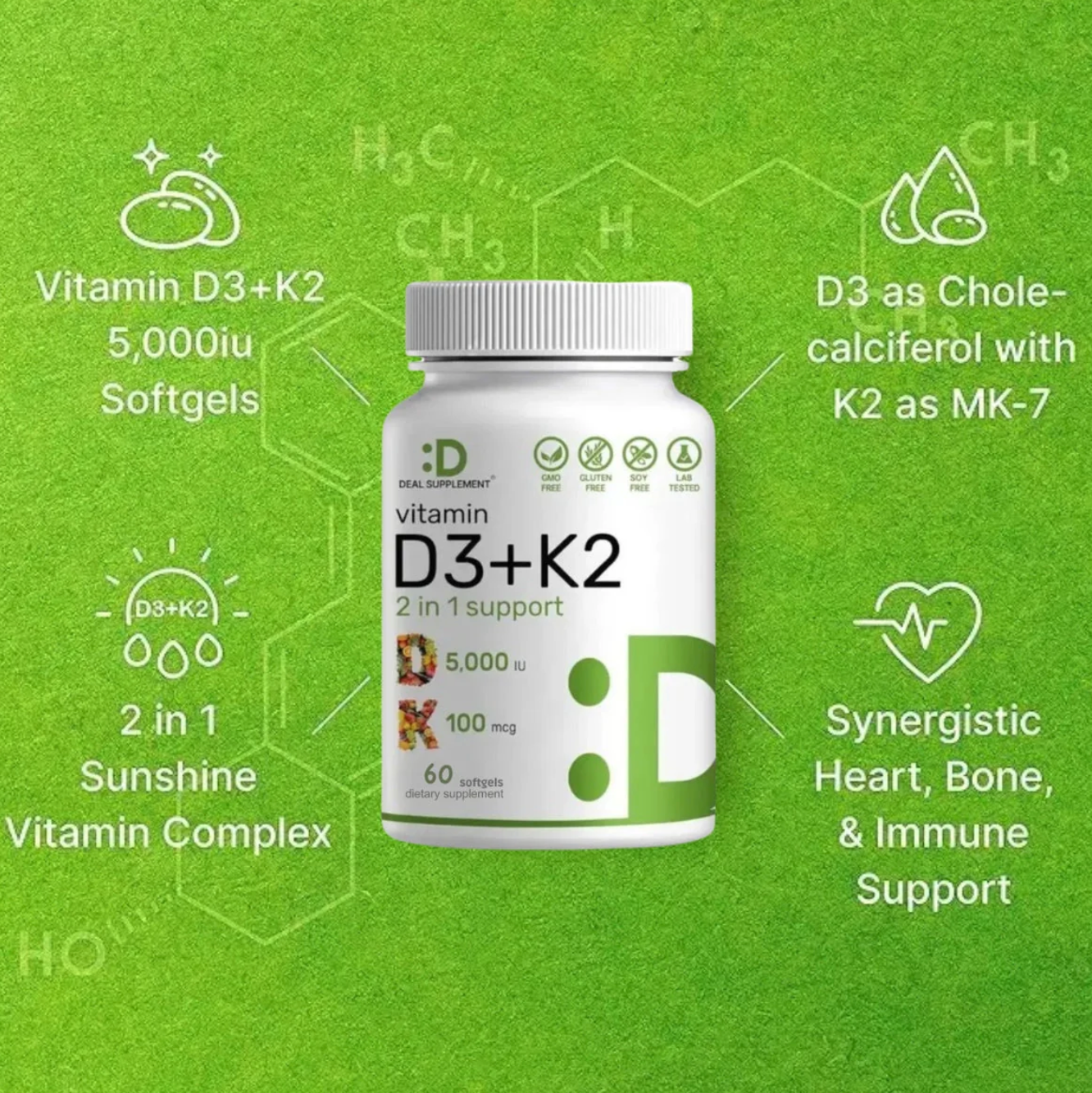 ✨ D3K2 Forte™ — Vitamina D3 + K2 Premium con Absorción Potenciada en OFERTA !!✅ 👩🏻‍⚕️